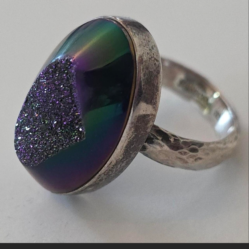 Sterling Silver Starborn Peacock Druzy